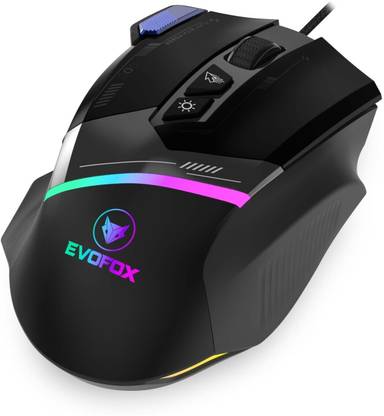 EVOFOX Blaze 12800 DPI Gaming Sensor and 8 Buttons RGB Wired Ambidextrous Optical Gaming Mouse  (USB 2.0, Grey)